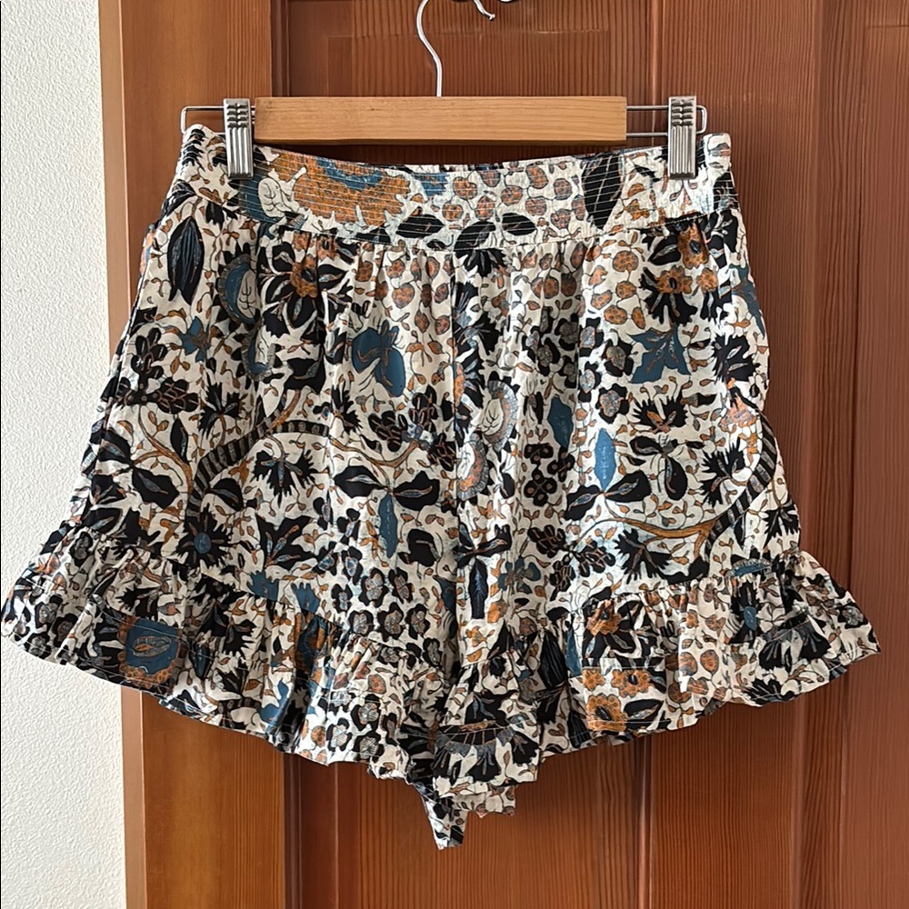 Ulla Johnson Floral Ruffle Hem Shorts